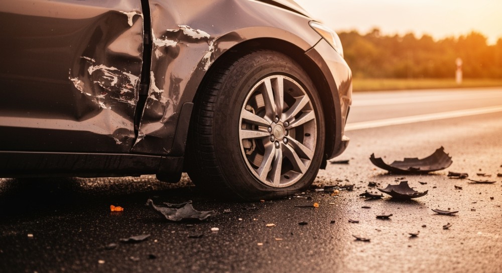 Cysterna w rowie po próbie uniknięcia zderzenia z dzikim zwierzęciem